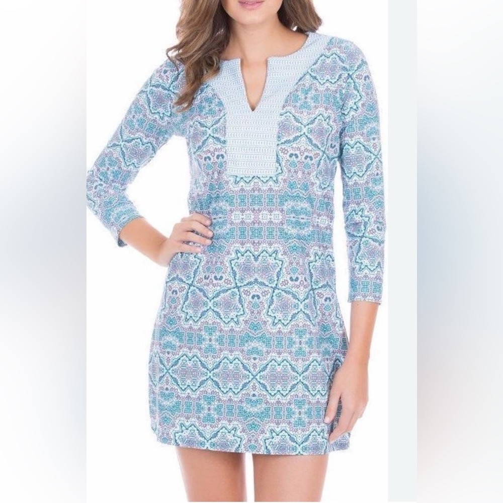Cabana Life Blue and Green Patterned Swimwear